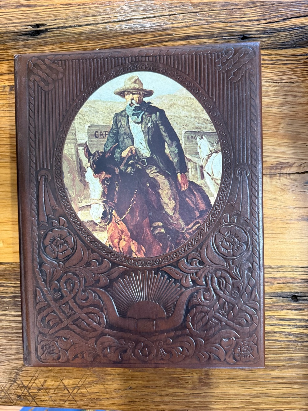 Vintage Western Leather Book - Brown